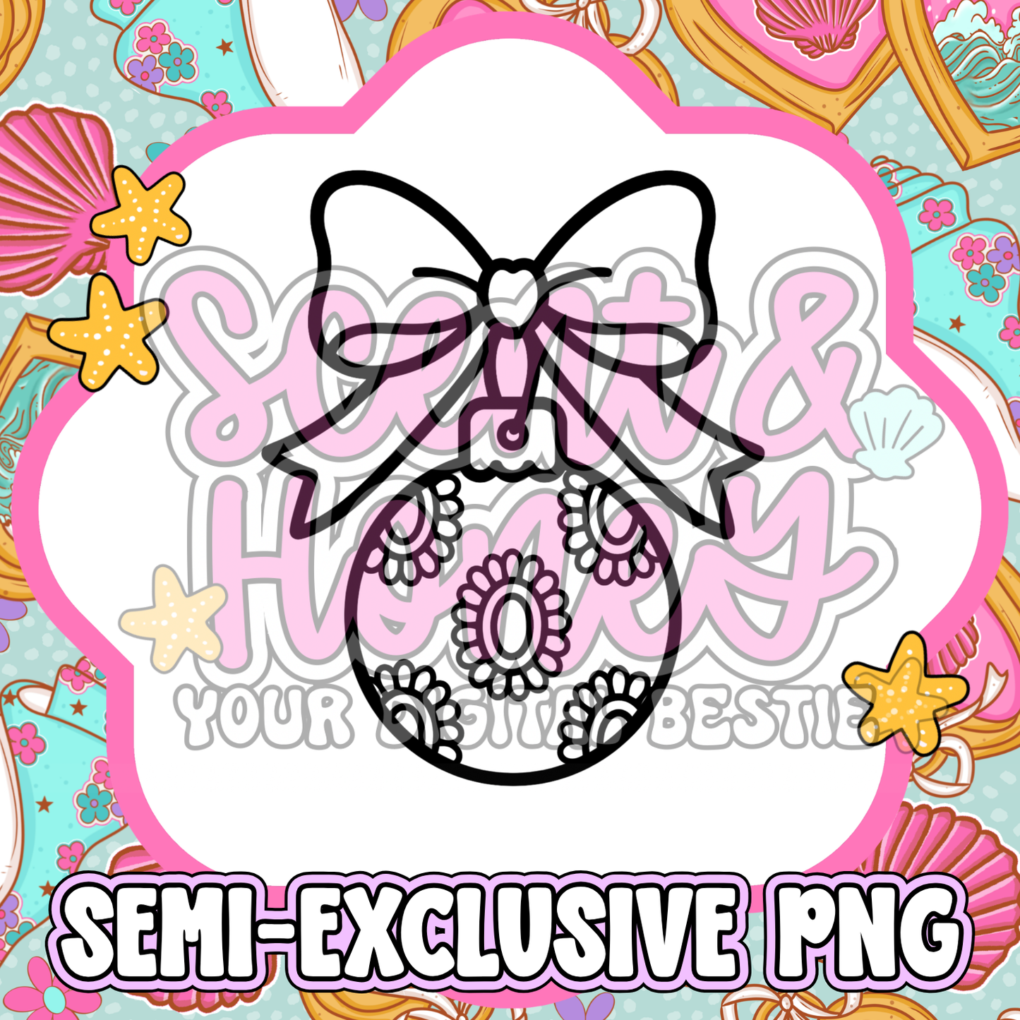 **SEMI-EXCLUSIVE** Christmas Bow Ornament (conchas) PNG