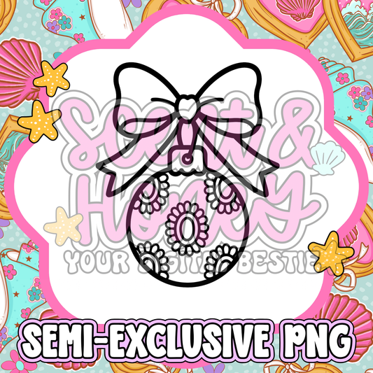 **SEMI-EXCLUSIVE** Christmas Bow Ornament (conchas) PNG