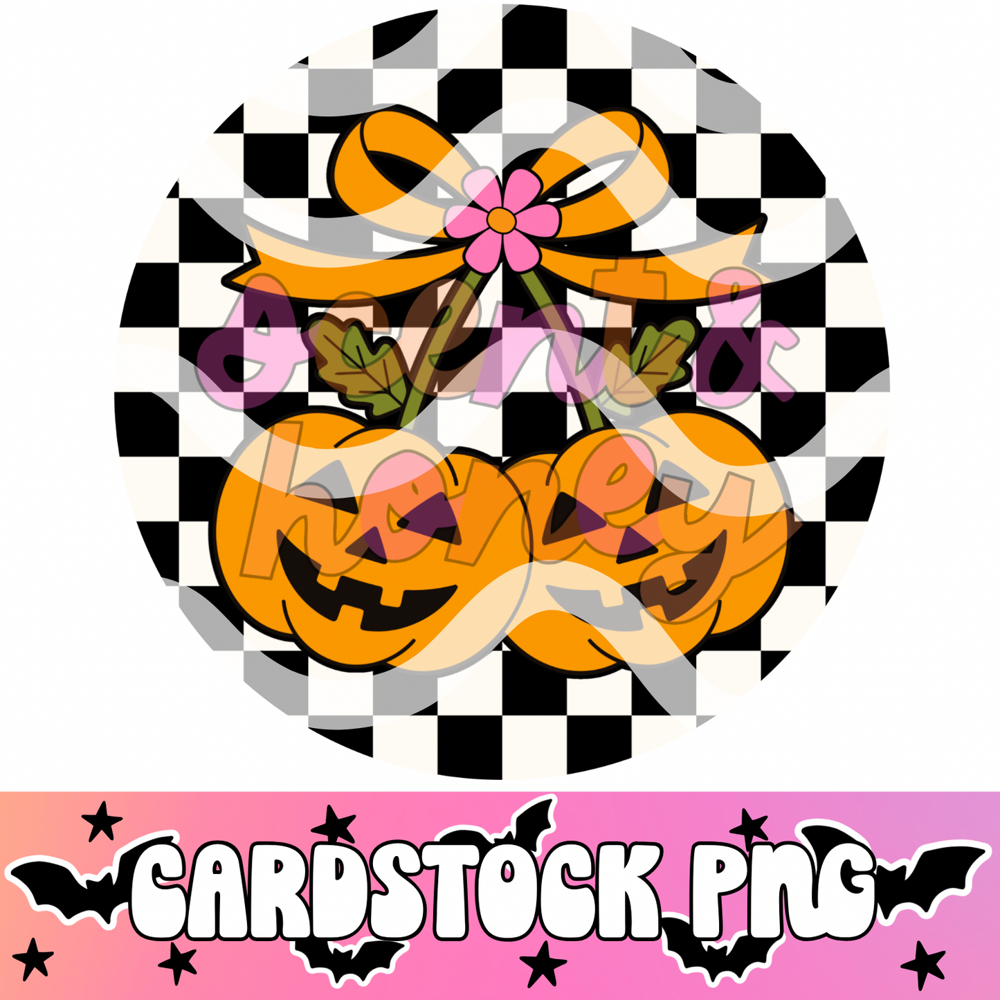 *ROUND* Pumpkin Cherries Cardstock PNG