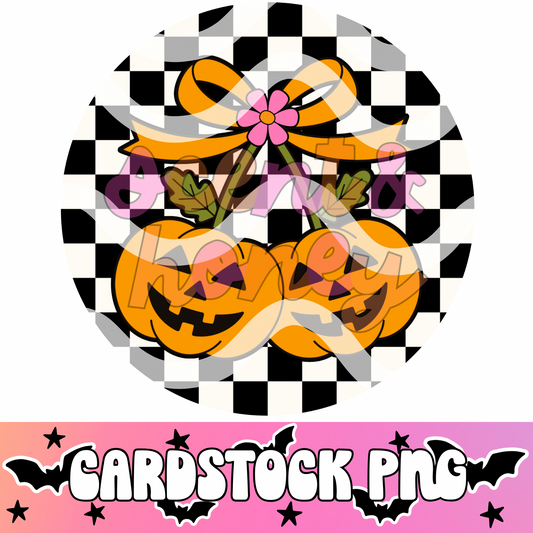 *ROUND* Pumpkin Cherries Cardstock PNG