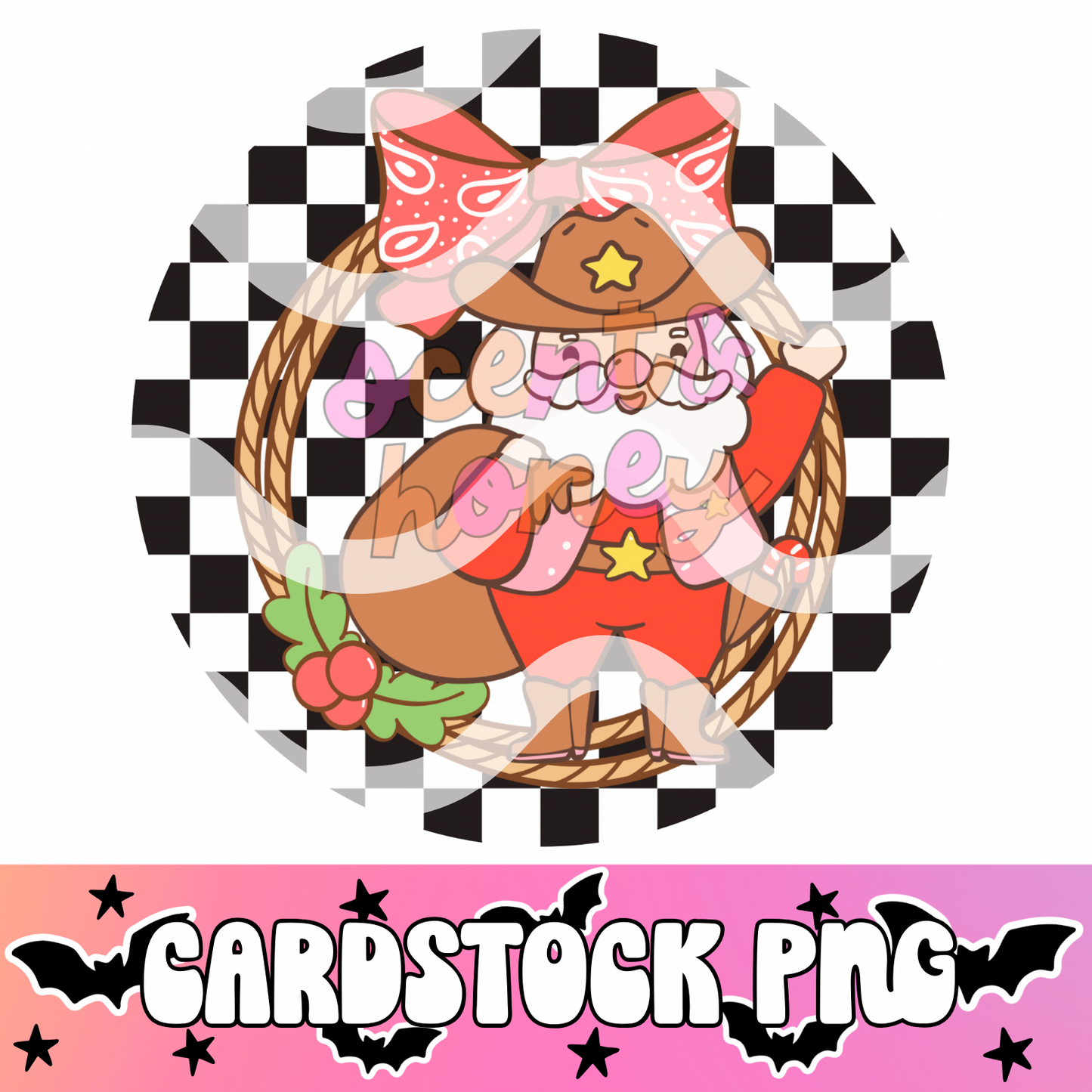 Christmas Cowboy Cardstock PNG