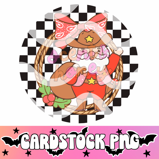 Christmas Cowboy Cardstock PNG