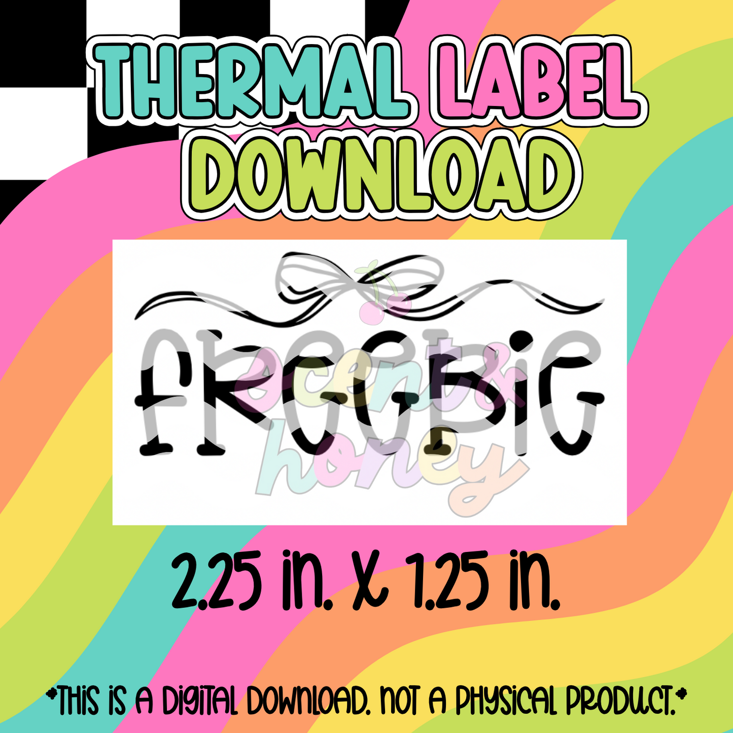 Freebie Bow Thermal Label