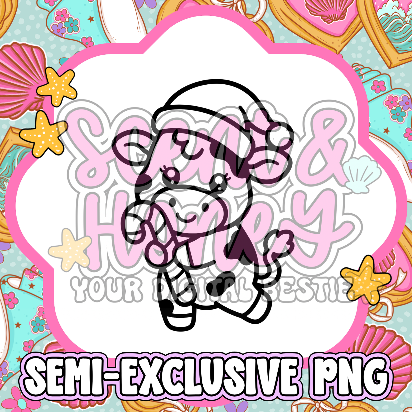 **SEMI-EXCLUSIVE** Candy Cane Cow PNG