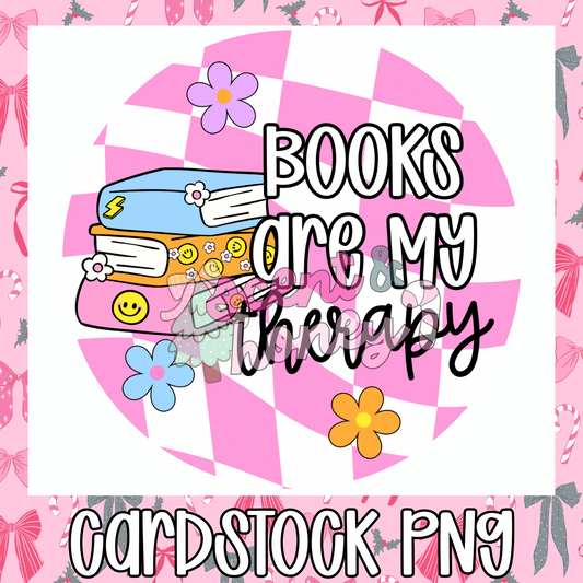 Books Are My Therapy Cardstock PNG