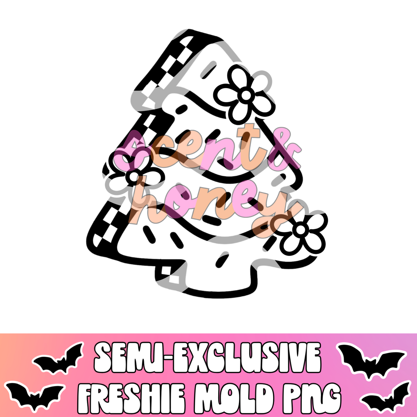 **SEMI-EXCLUSIVE** Checkered Snack Cake (with flowers) PNG Download