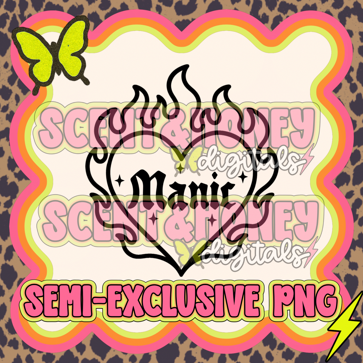 **SEMI-EXCLUSIVE** Manic Flaming Heart PNG