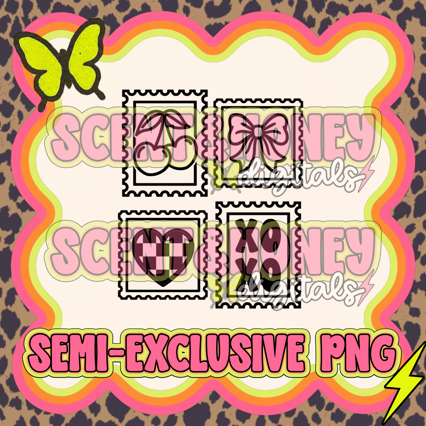 **SEMI-EXCLUSIVE** Valentine Stamp Collage PNG