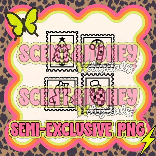 **SEMI-EXCLUSIVE** Christmas Stamp Collage PNG
