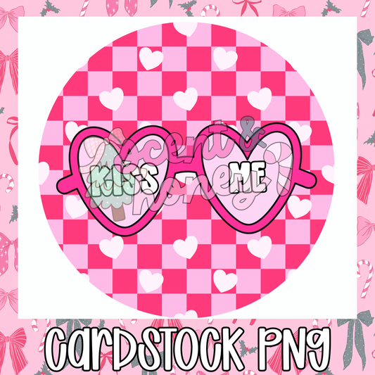 Kiss Me Glasses Cardstock PNG