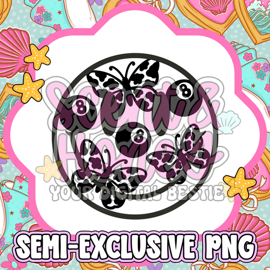 **SEMI-EXCLUSIVE** Cow Print Butterfly Happy Face PNG