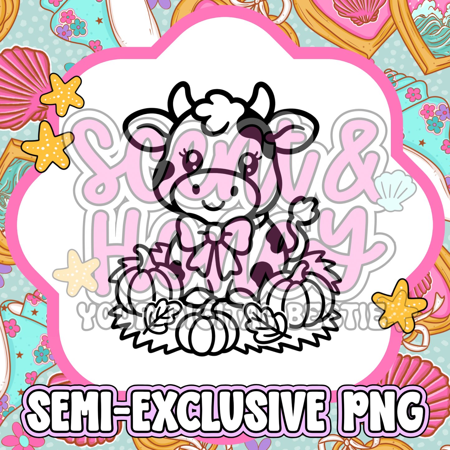 **SEMI-EXCLUSIVE** Pumpkin Patch Cow PNG