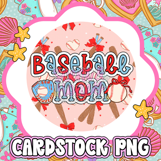Baseball Mom Cardstock PNG