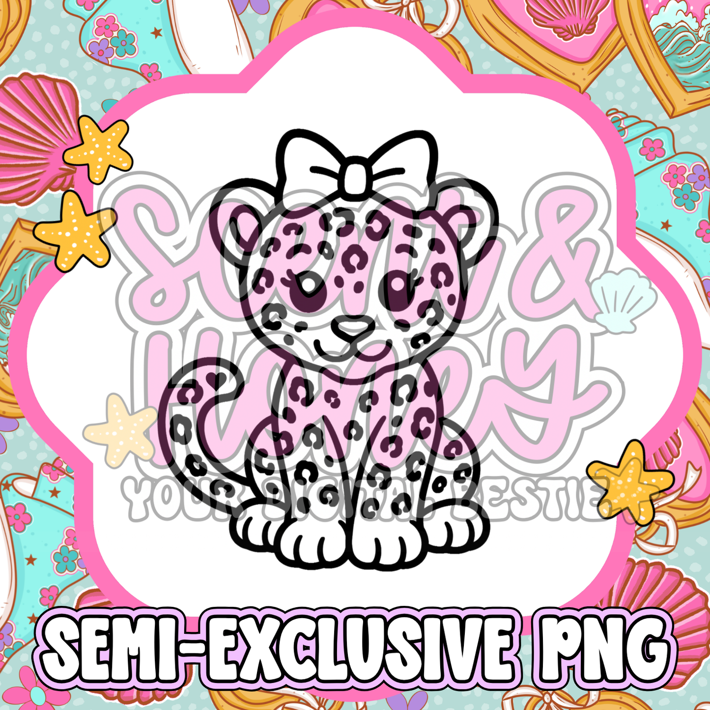 **SEMI-EXCLUSIVE** Leopard with Bow PNG