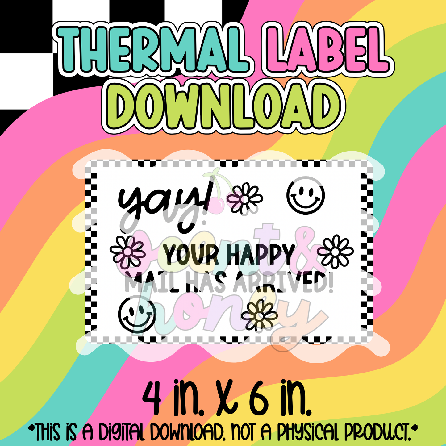 Yay! Happy Mail! (4x6) Thermal Label