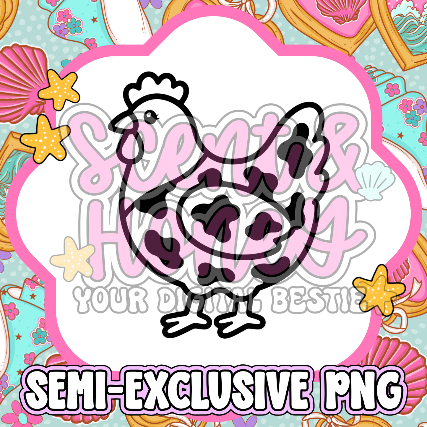 **SEMI-EXCLUSIVE** Cow Print Chicken PNG