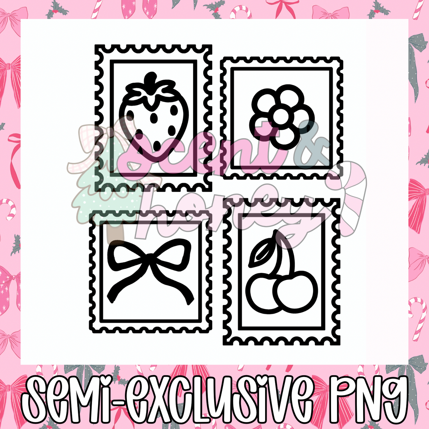 **SEMI-EXCLUSIVE** Stamp Collage PNG