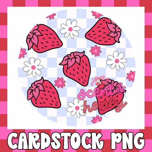 Cute Strawberries (circle) Cardstock PNG
