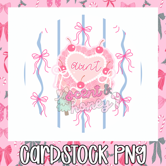 Aunt Heart Cake Cardstock PNG