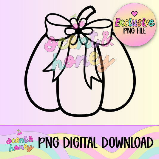 **SEMI-EXCLUSIVE** Pumpkin with Coquette Flower Bow PNG Download