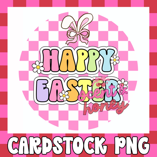 Happy Easter (pink) Cardstock PNG