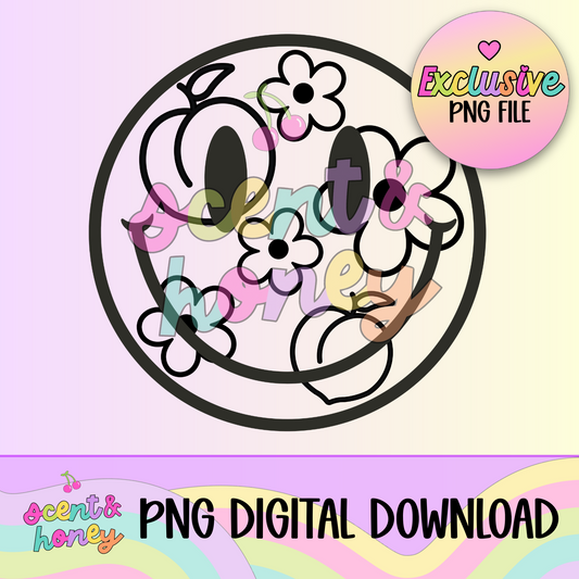 **SEMI-EXCLUSIVE** Happy Peach Flower Face PNG Download