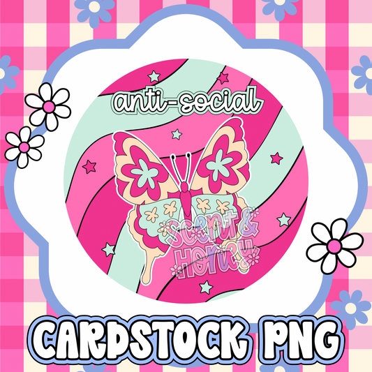 Anti-social Butterfly Cardstock PNG