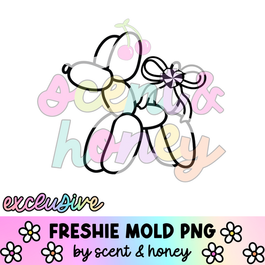 **SEMI-EXCLUSIVE** Peppermint Bow Balloon Dog PNG Download