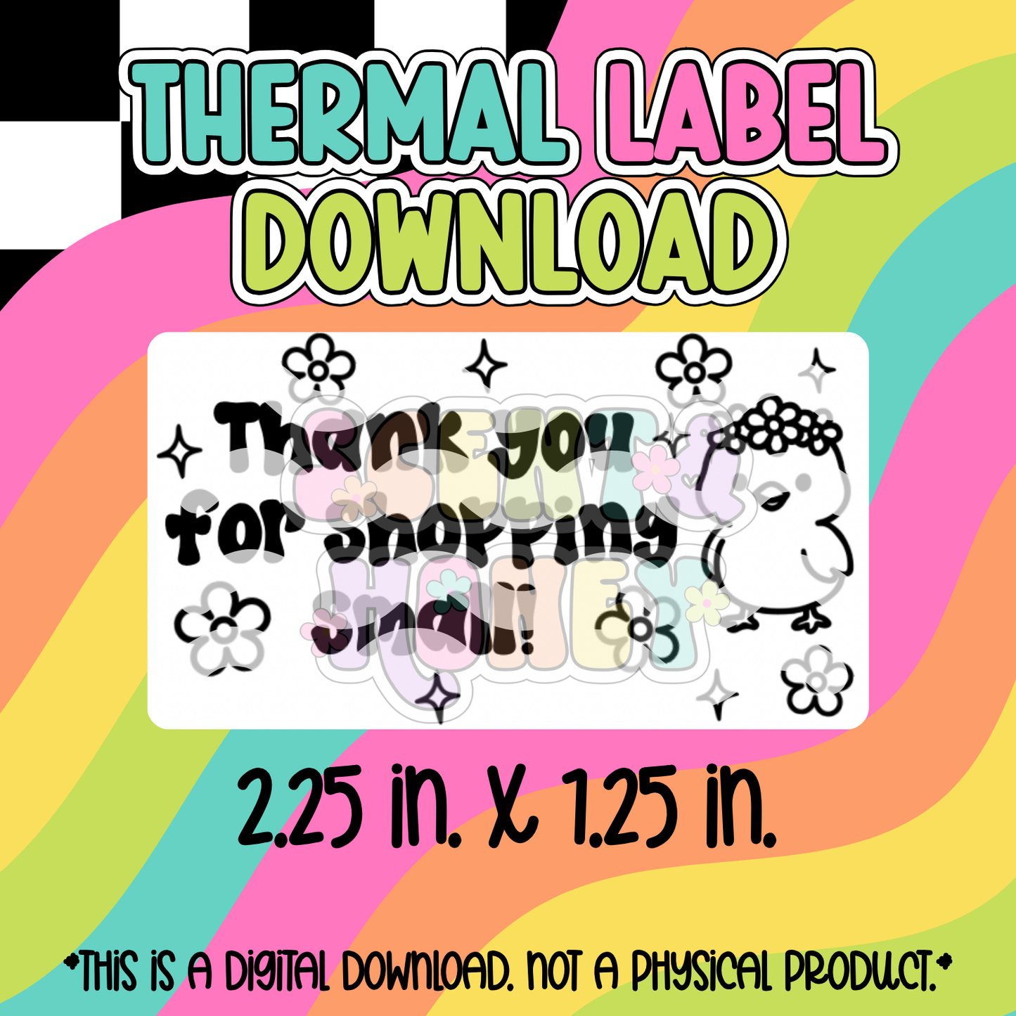 Thank you (chick) Thermal Label