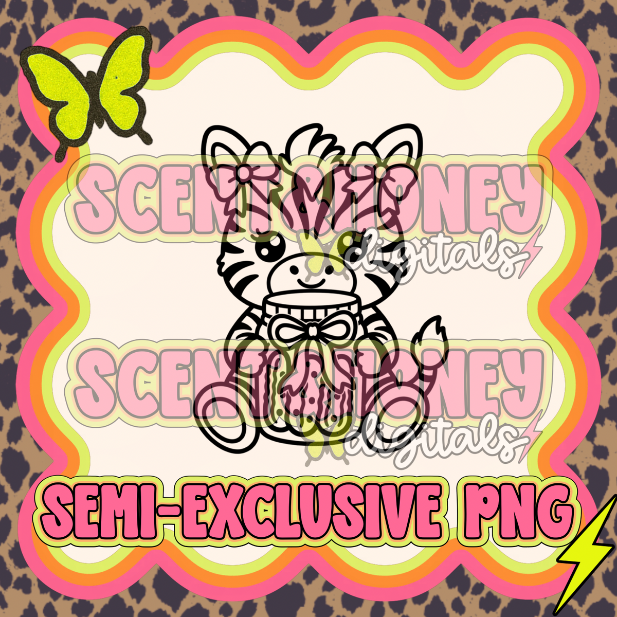 **SEMI-EXCLUSIVE** Zebra with Pickle Jar PNG