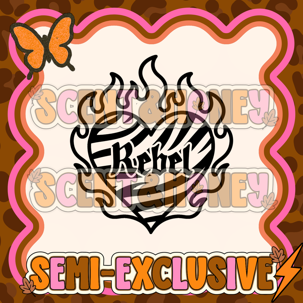 **SEMI-EXCLUSIVE** Rebel Flaming Heart (Zebra) PNG