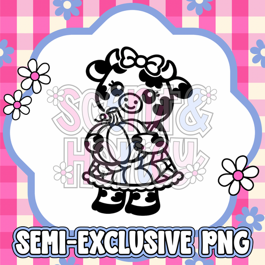 **SEMI-EXCLUSIVE** Halloween Cow with Pumpkin