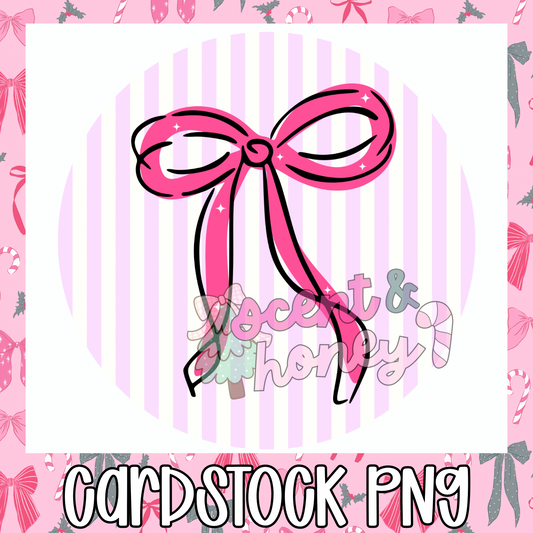 Pink Bow Cardstock PNG