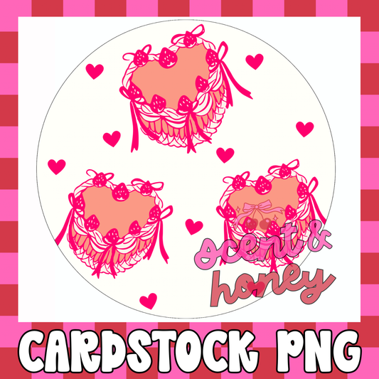 Strawberry Cakes Cardstock PNG
