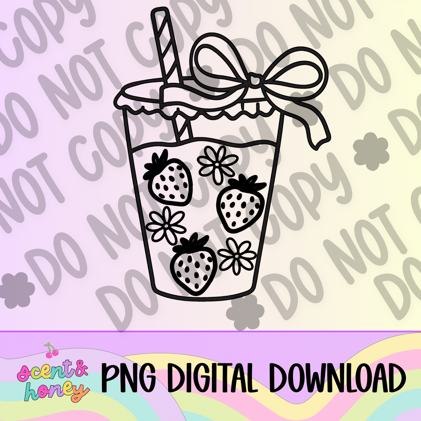 Strawberry Iced Coffee PNG Download