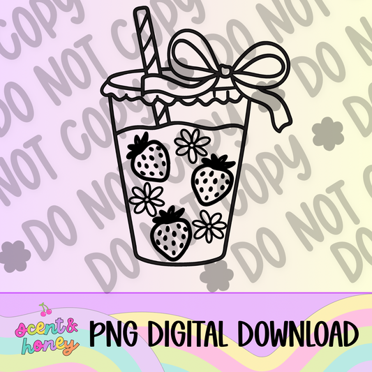 Strawberry Iced Coffee PNG Download