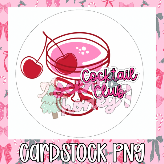 Cocktail Club (circle) Cardstock PNG
