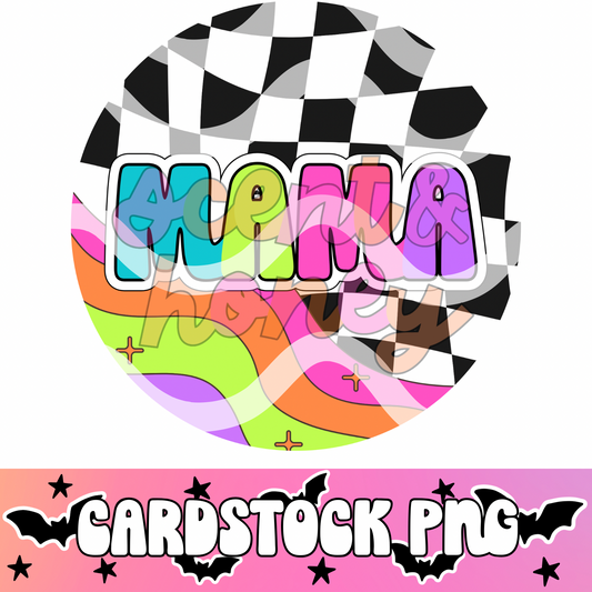 *ROUND* Groovy Mama Cardstock PNG