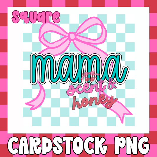 Mama Bow (square) Cardstock PNG