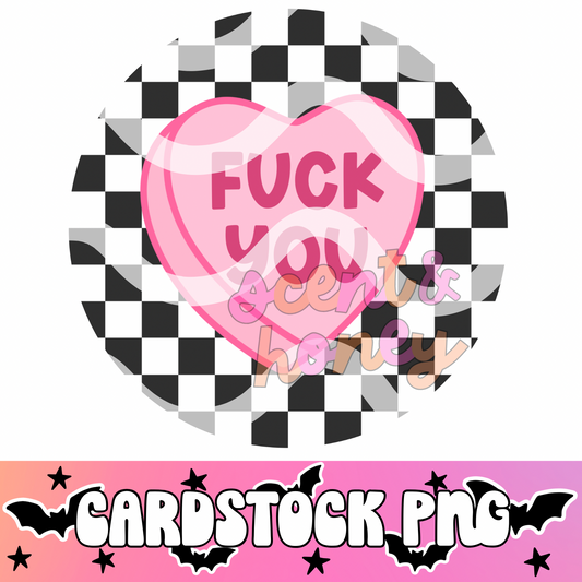 Fuck You Heart Cardstock PNG