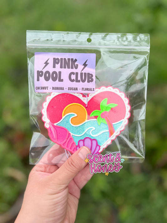 RTS Beach Heart Freshie - Pink Pool Club