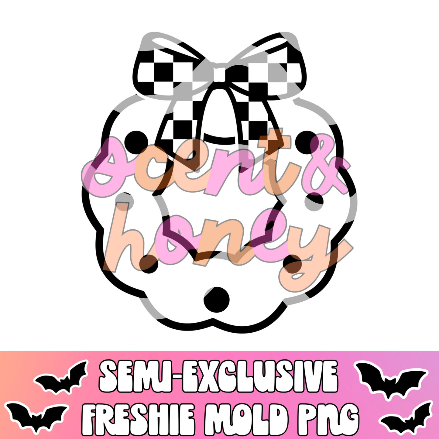 **SEMI-EXCLUSIVE** Checkered Bow Wreath PNG Download