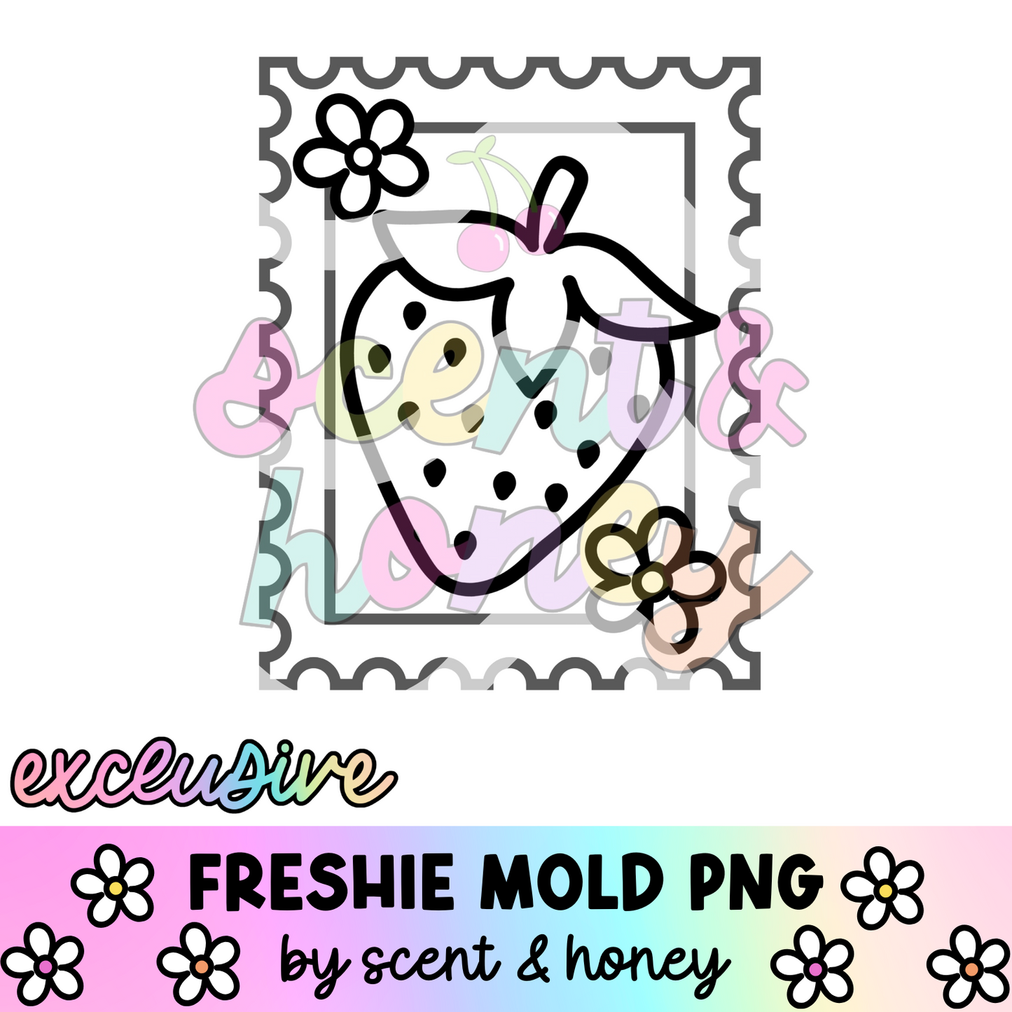 **SEMI-EXCLUSIVE** Strawberry Stamp PNG Download