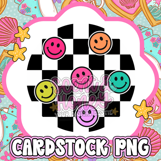 Happy Faces (multi colored) Cardstock PNG
