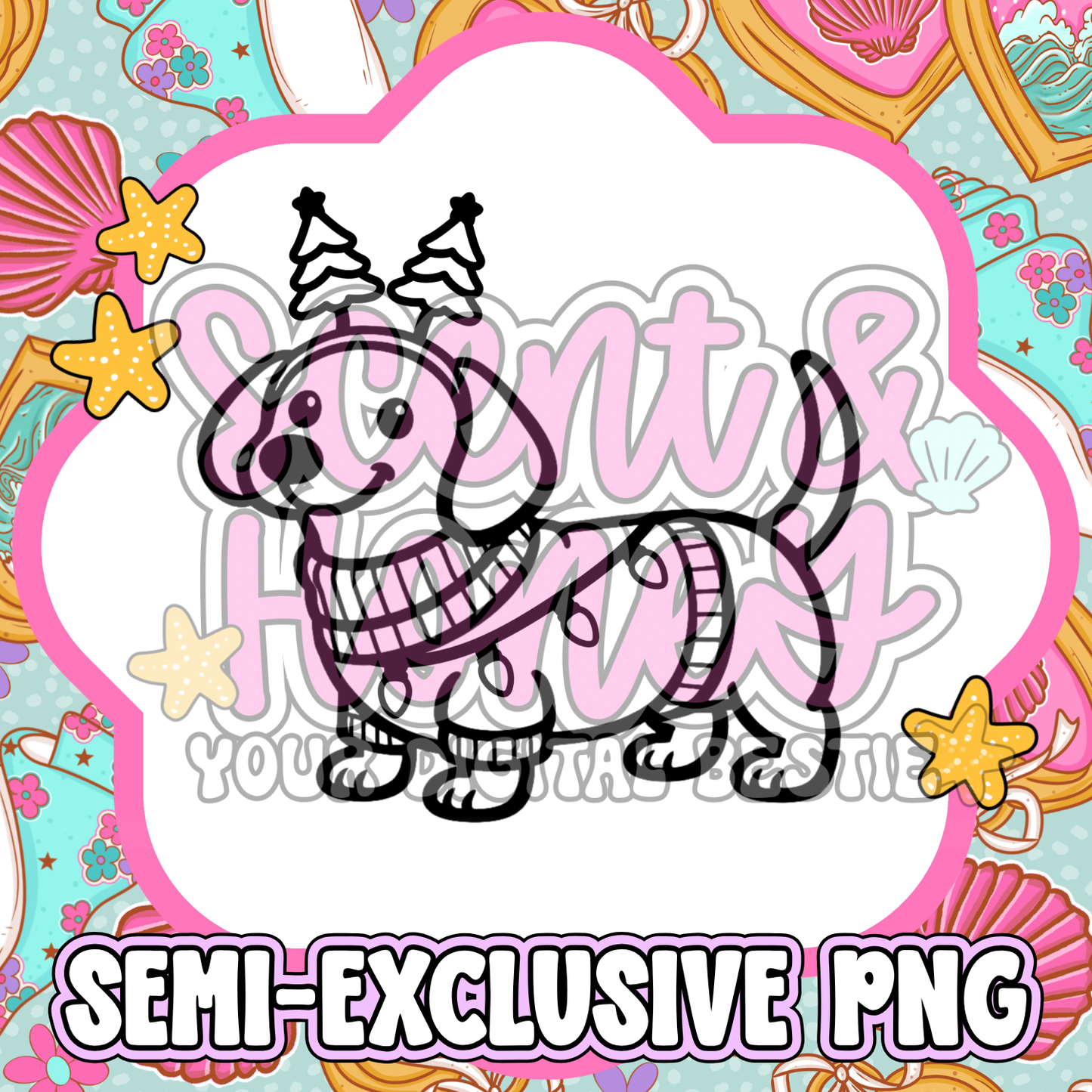 **SEMI-EXCLUSIVE** Christmas Wiener Dog PNG
