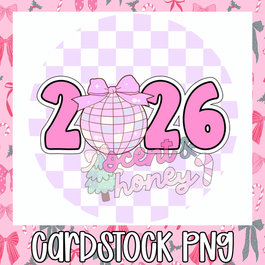 Disco 2026 (circle) Cardstock PNG