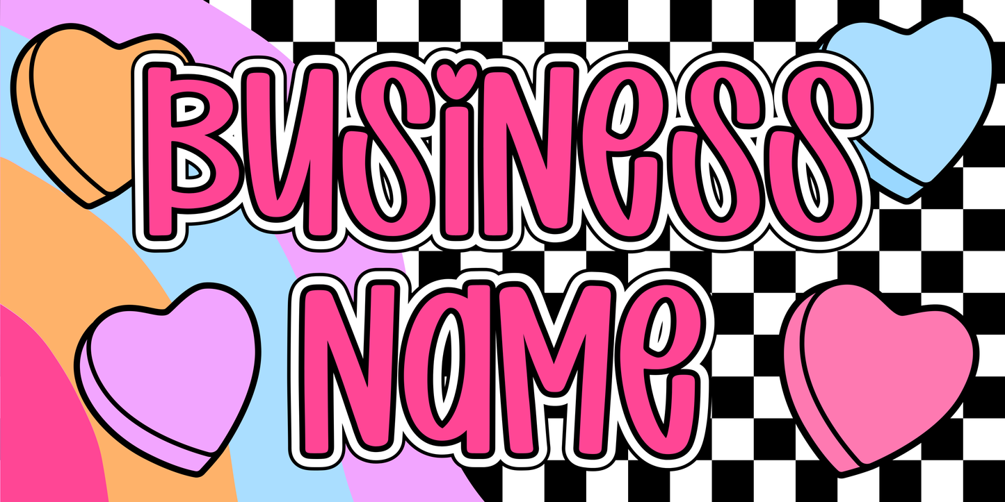 Pre-Made Facebook Banner - Conversation Hearts