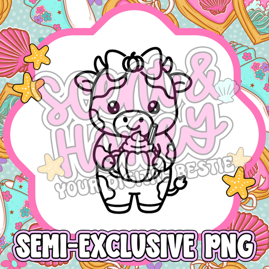 **SEMI-EXCLUSIVE** Cow with Pumpkin Latte PNG