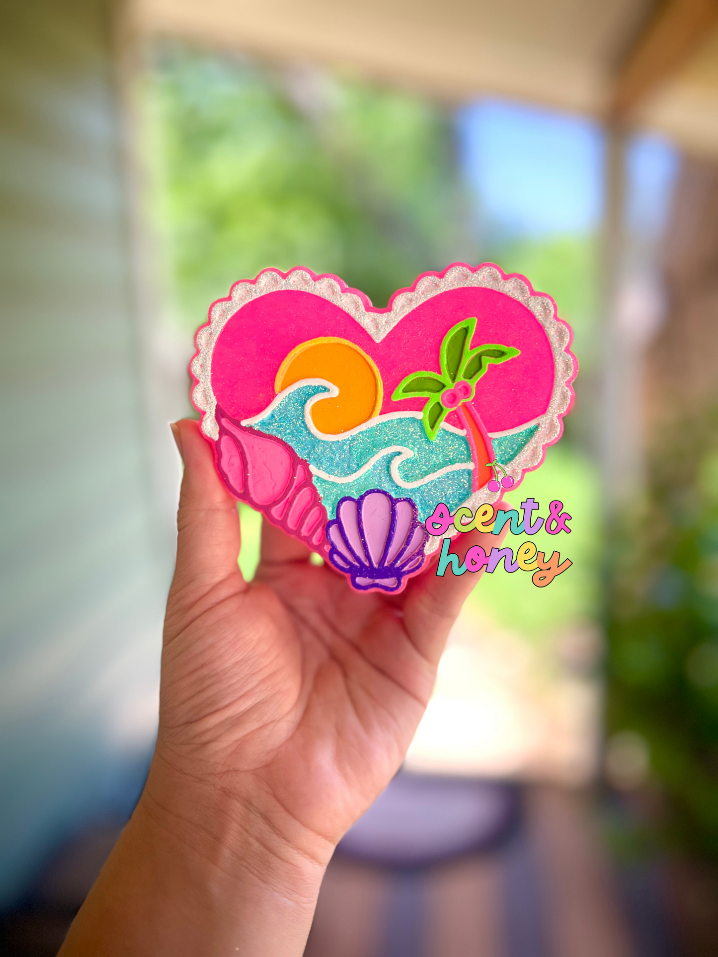 Beach Laced Heart Freshie