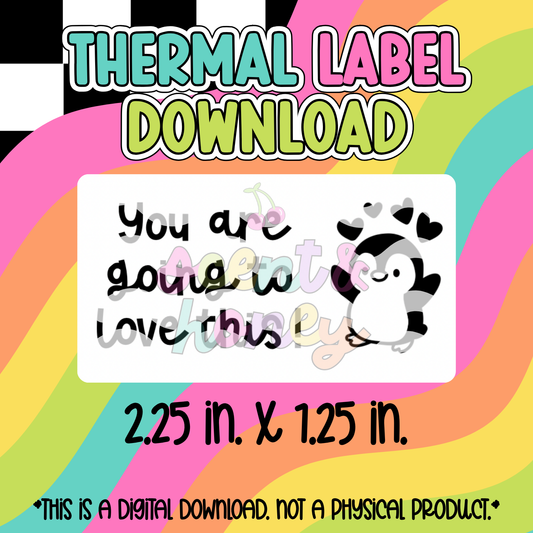 Love This (penguin) Thermal Label